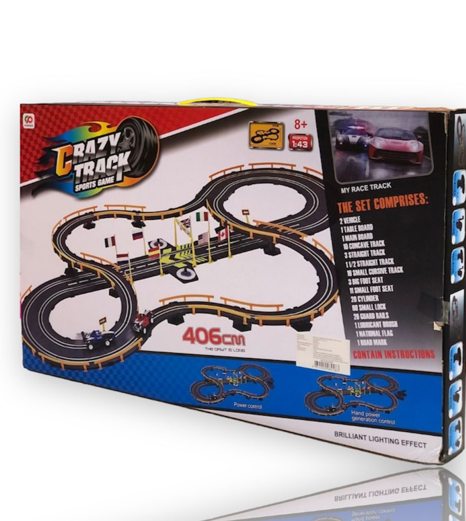 Pista de carro electrica crazy track 406cm 